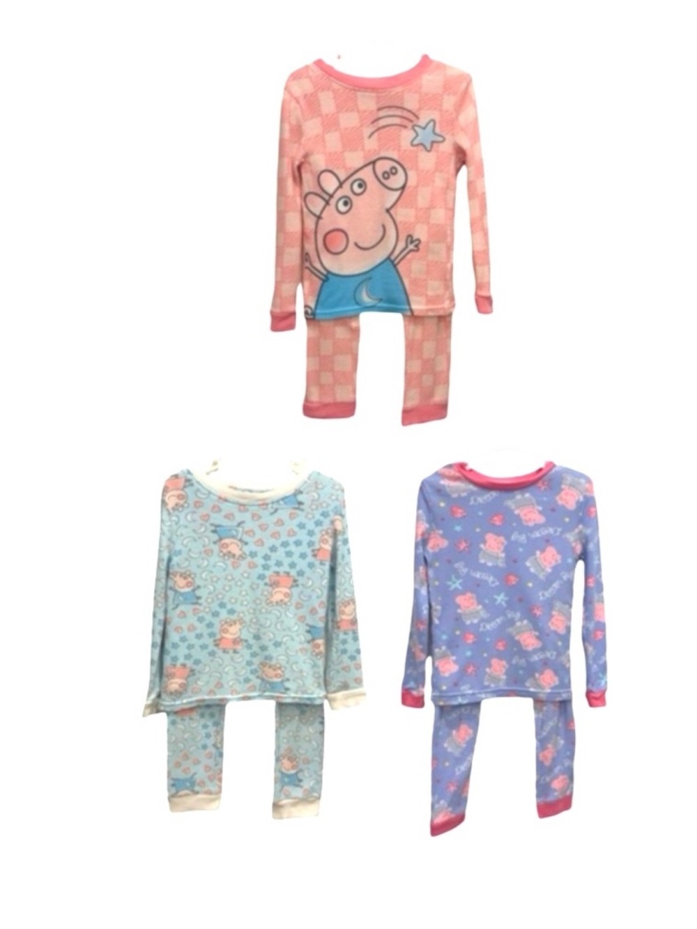 3 Peppa Pig Pajama Sets